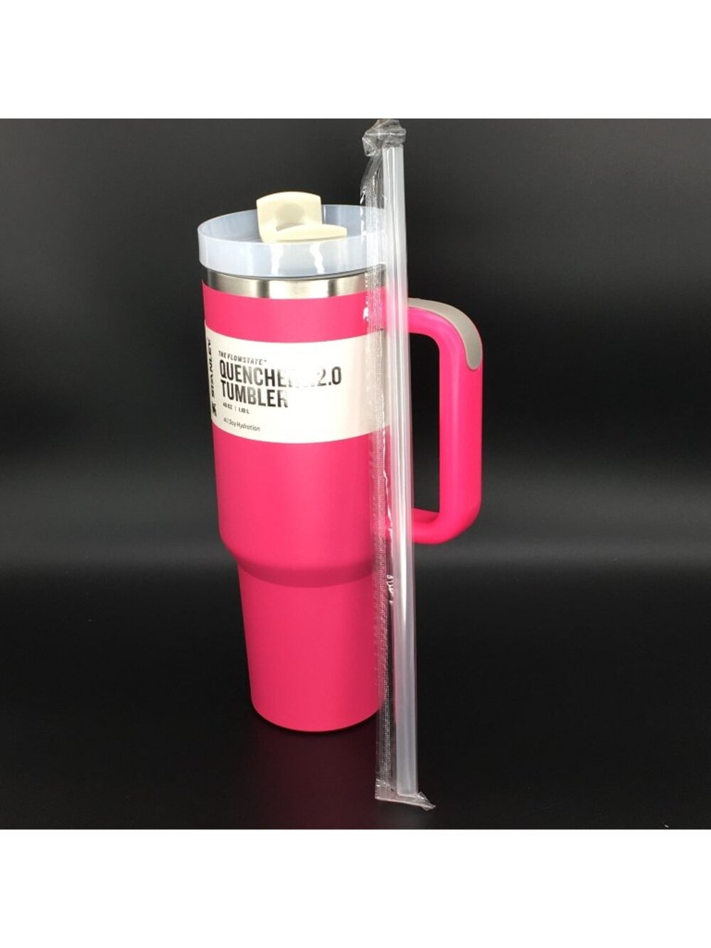 Stanley Quencher H2.0 FlowState 40oz Tumbler Hot Passion Pink Fushia NEW w/Box